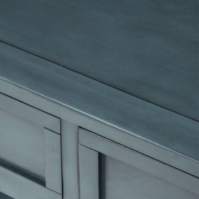 TREXM Daisy Series Console Table Traditional Design with Two Drawers and Bottom Shelf (Navy)